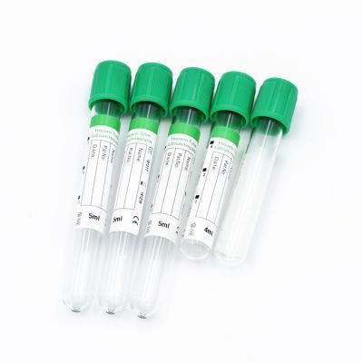 Green Cap Heparin Vacuum Blood Collection Tube