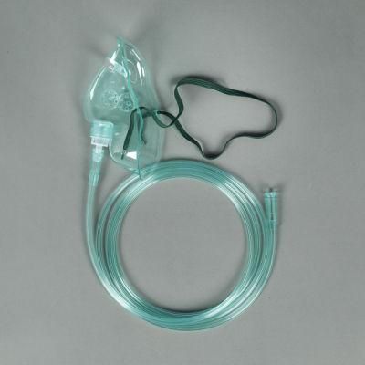 Medical PVC Disposable Oxygen Face Mask CE Listed ISO Plant