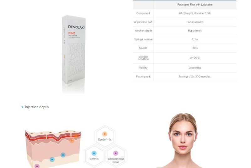 Best Quality Revolax 1ml Linked Cross Hyluronic Acid Dermal Fillers OEM Eye Chin Cheeks Face Care Anti Wrinkle Injectable