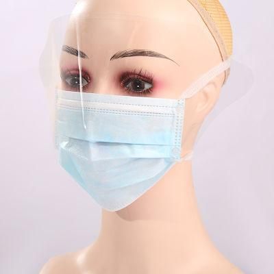 Fashion Disposable 3ply Protective Face Mask with Eye Shield Anti Fog Adult Visor Face Shield Transparent