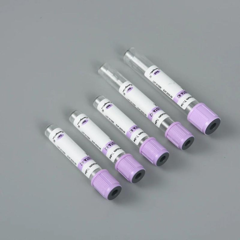 Siny Manufactur Purple Cap Pet Vacuum Blood Collection Tube (EDTA) 13*75mm 2ml