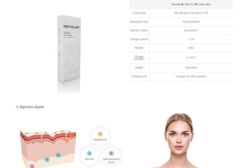 Best Quality Revolax 1ml Linked Cross Hyluronic Acid Dermal Fillers OEM Eye Chin Cheeks Face Care Anti Wrinkle Injectable