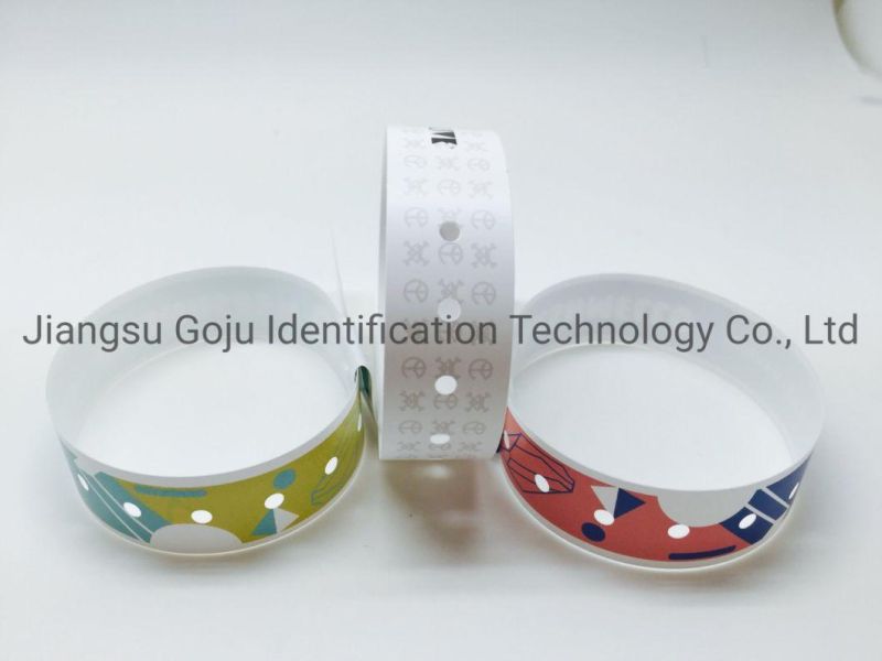 Customized Logo Printed Waterproof Plastic Wristband for Event
