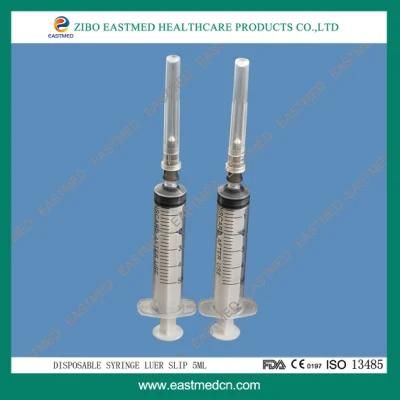 Disposable Plastic Medical Luer/Slip Lock Injection Syringe with Needle
