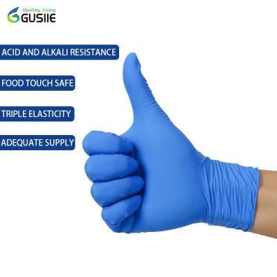 Gusiie Nitrile Working Gloves, Hand Protective Disposable Powder Free Medical Examination Nitrile Free Nitrile Large Gloves