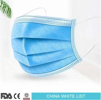 China White List CE Approved Disposable Medical Face Mask 3 Ply Earloop Disposable Protective Mask Disposable Medical Mask for Hospital
