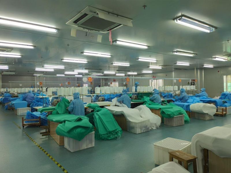 Disposable Use Water Resistance Non-Woven Isolation Gown with Elastic Wrist Medical Use PP Isolation Gown