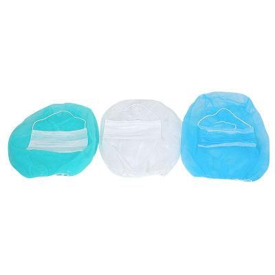 Cusmotized Clean Use Disposable Nonwoven Head Coverings Head Caps with Masks