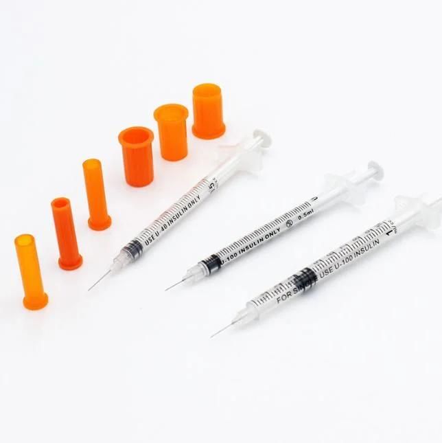 2 or 3 Parts Medical Disposable Sterile Insulin Safety Syringe with CE and ISO13485