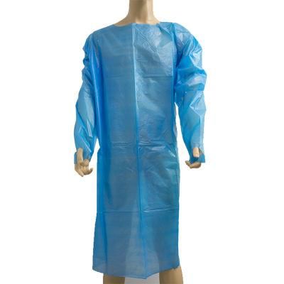 AAMI Level 3 Disposable Protective Unisex Plastic CPE Gowns Anti-Virus Protective Clothing Waterproof CPE Thumb Loop Isolation Gown