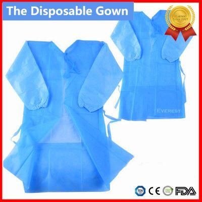Disposable PP PP+PE SMS Hopital Patient/Surgical Gown with Short Sleeves