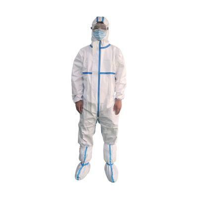 Type 5 5/6 CE White Disposable Microporous Coveralls with Hood -X Protective Cleanroom Garment Coverall