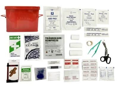 Light-Weight Metal Tin First Aid Box with 118PCS Medical Supplies Kits