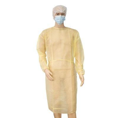 Disposable AAMI Level 2 Yellow Isolation Gown for Patient Hospital Gown