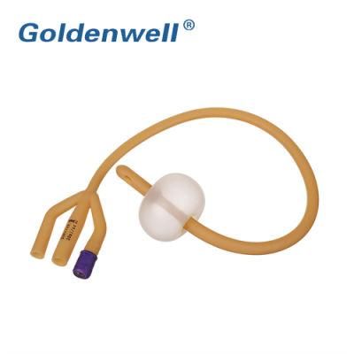 Medical Single Use Different Sizes Latex Foley Catheter Rubber/Plastic Valve