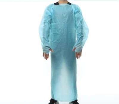 Thumb Loop Plastic Disposable CPE Surgical Isolation Gown for Medical Use
