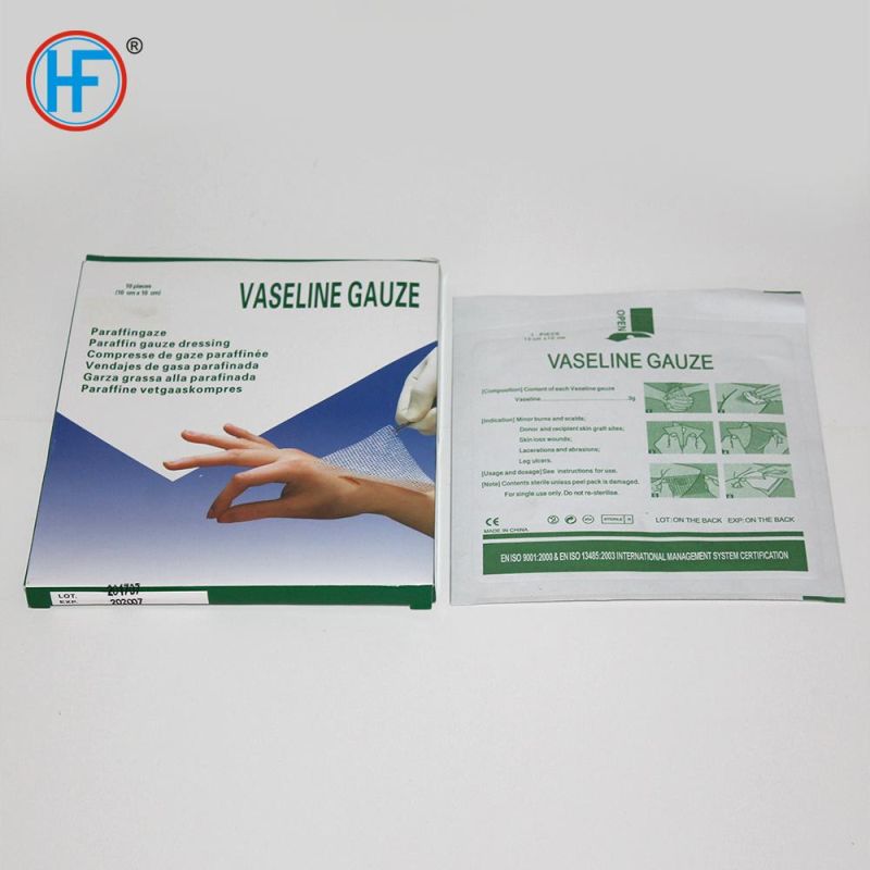 High Quality Medical Gauze Paraffin Dressing Pad Sterile Vasline Gauze