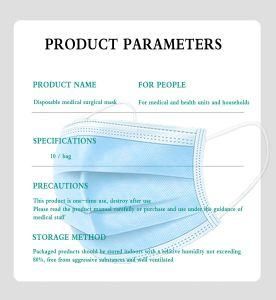 Medical Surgical 3-Layer Ear-Hook Medical Disposable Workwear, Face Mask, Surgical Mask