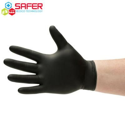 3.5g 4.0g Tattoo Black Disposable Fiexible Nitrile Gloves