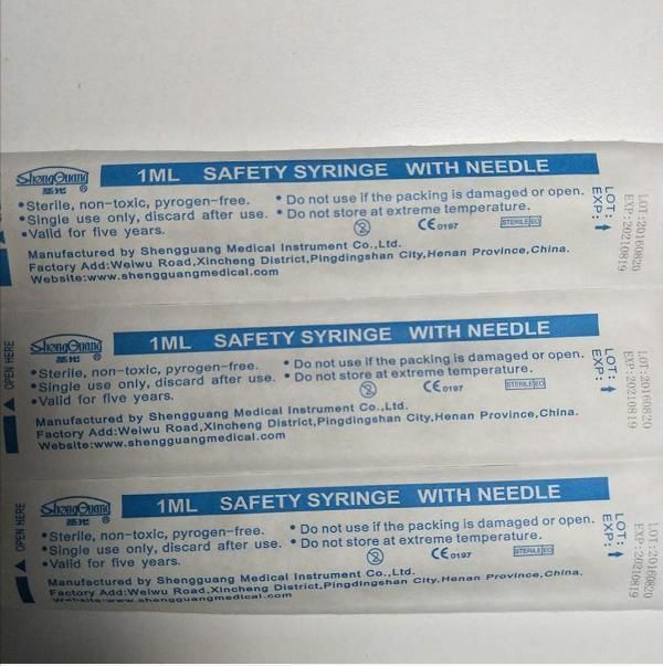 Three-Part /3 Part Hos Medical Sterile Hospital Plastic Disposable Syringe 3ml with Needle Luer Lock Slip for Single Use