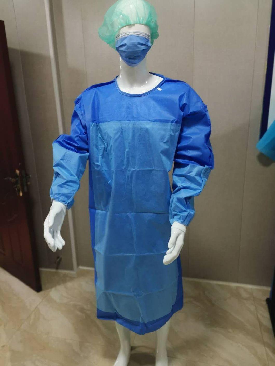 Ce SGS Certified Disposable Eo Sterile Non Woven Reinforced Surgical Gown SMS 40- 45GSM