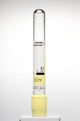 Vacuum Blood Collection Tube, Acd Tube Approved with Ce&ISO 13458, Glass or Plastic