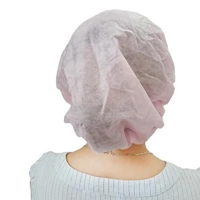Single/Double Elastic Blue Disposable Clip Bouffant Cap