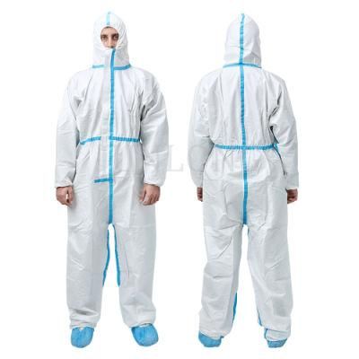 Medical Use Disposable Safeguard Clothing Type 4b5b6b Hooded Coverall