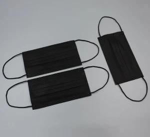 Fast Delivery Black Mask in Stock Ear-Loop Protective Non Woven Civilian Disposable 3 Ply Black Face Mask