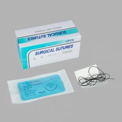Disposable Sterile Medical Non Absorbable Surgical Silk Polyester Suture
