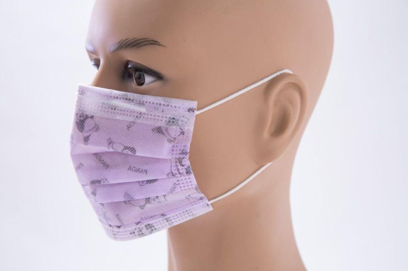 Disposable 3-Ply Face Mask for Adult Non-Sterile Face Mask, Mdr CE Approved Triple-Layer Filtration Disposable Masks Ear Loops & Tie on with Nose Clip Face Mask