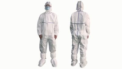 PPE En14126 Type 4, 5, 6 Disposable Coveralls Medical Protective Suit Coverall Protective Clothing