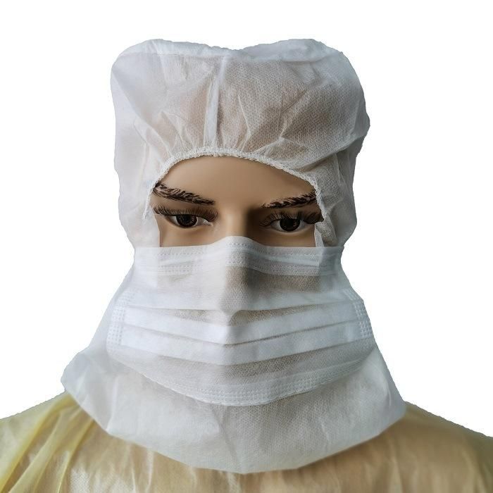 Spp Elastic Safety Single Use Head Cap Non-Woven Electronic Industry Workshop Hairnet Face Mask Beanie Hat