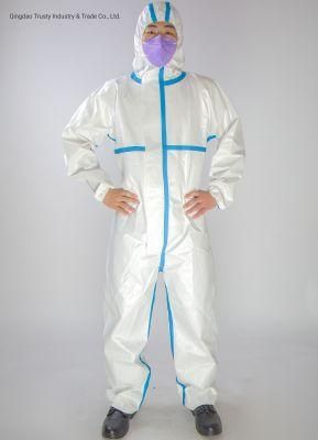 50-70GSM PP+PE Non Woven Disposable Coverall Medical Protective Clothing ISO9001 ISO13485 FDA GB-19082