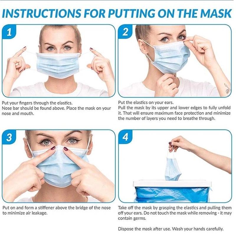 Non Woven 3 Ply Ear-Loop Surgical Disposable Medical Face Mask