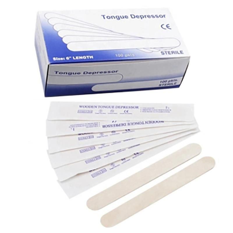 Disposable Medical Wood Tongue Depressor with CE ISO13485 Approve Sterile /Non-Sterile