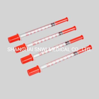 Safety Professional High Quality with Fixed Needle U-100 U-40 0.5ml/1ml Medical Disposable Insulin Syringe