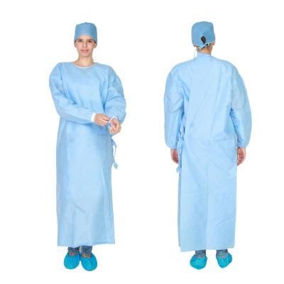 AAMI PB70 Level 2/ 3/En13795 Disposable Surgical Gown Blue