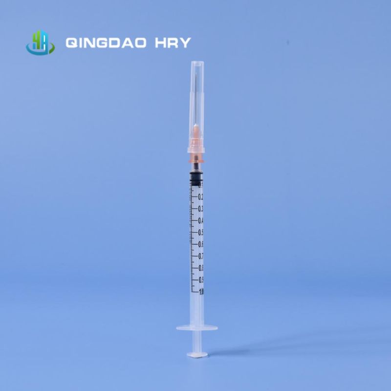 Ready Stock of 1ml Luer Lock or Luer Slip Steroid Disposable Medical Syringe with Hypodermic Needles