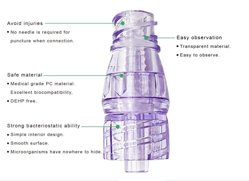 High Standard Medical Positive Pressure Needleless Infusion Connector