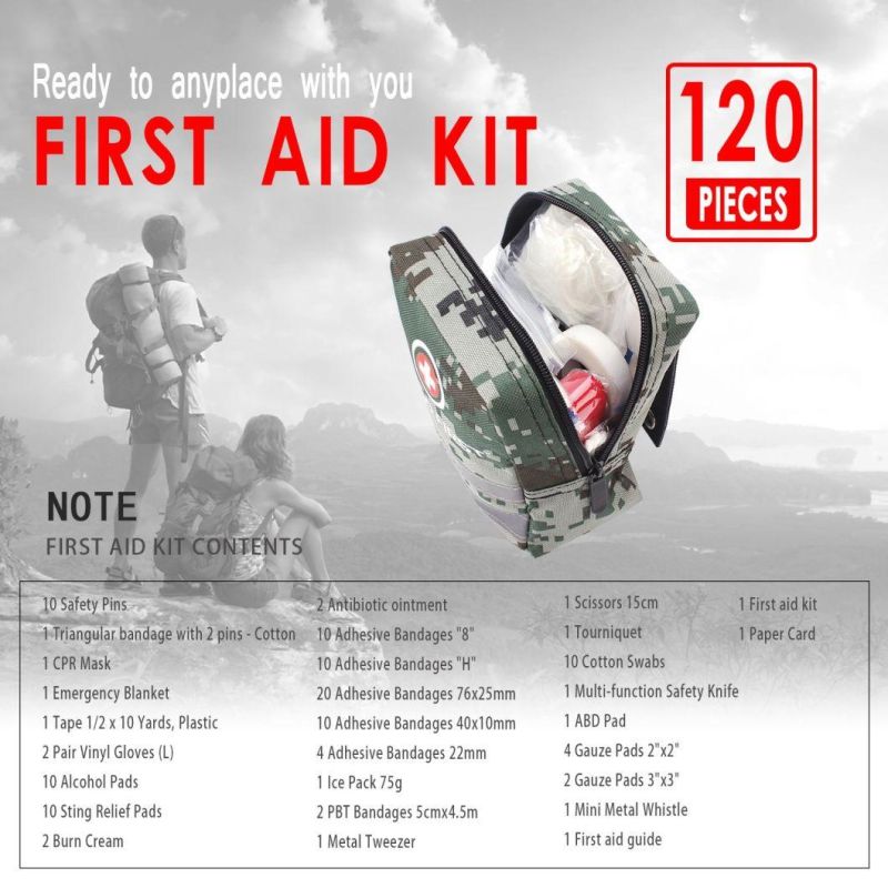 122PCS Outdoor First Aid Kit, Camping, Hiking