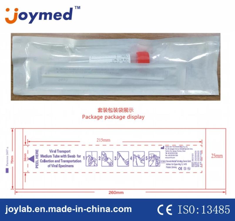 Viral Transport Medium Tube with Swab Disposable Virus Sampling Swab Kit