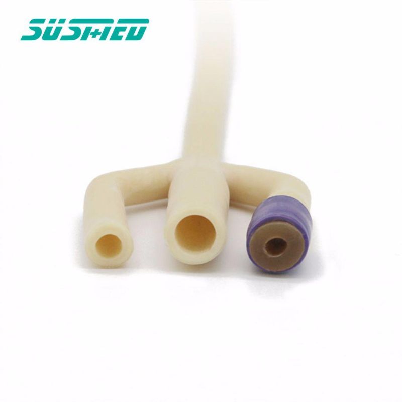 Silicone Coated 3-Way Double Balloon Latex Foley Catheter