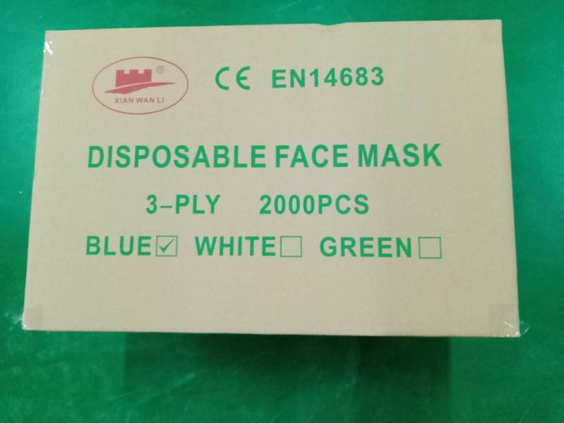 Nonwoven 3 Ply 50PCS/Box Earloop Disposable Face Mask