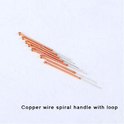 Single Use Different Size Disposable Sterile Copper Wire Handle Acupuncture Needles Without Guide Tube