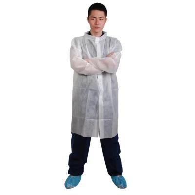 Disposable PP Lab-Gown, Disposable Nonwoven Lab Coat