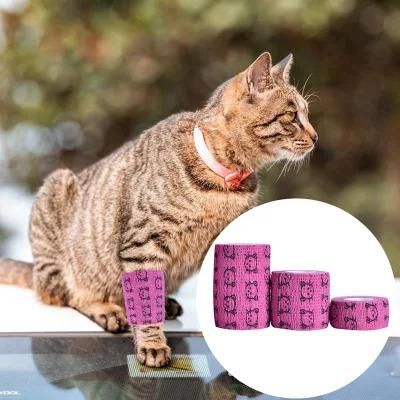 Vet Wrap Medical Cohesive Bandage with Paw Prints for Pets