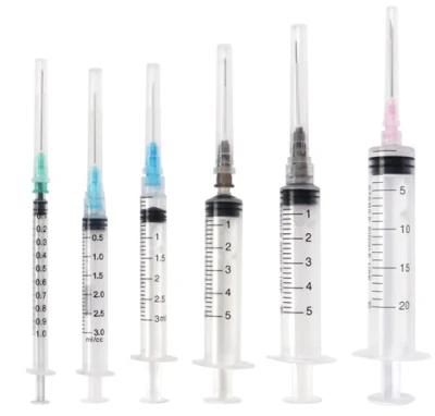Disposable Medical Factory CE FDA Approved 2 Part or 3 Part Sterile Injection Syringe
