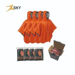 Hot Sale Thermal PE Mylar Emergency Foil Poncho for Outdoor Activities