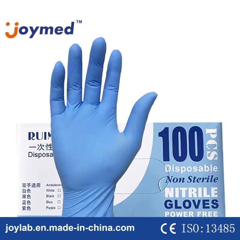 New Product Disposable Blue Synthetic Nitrile Gloves Manufacturer